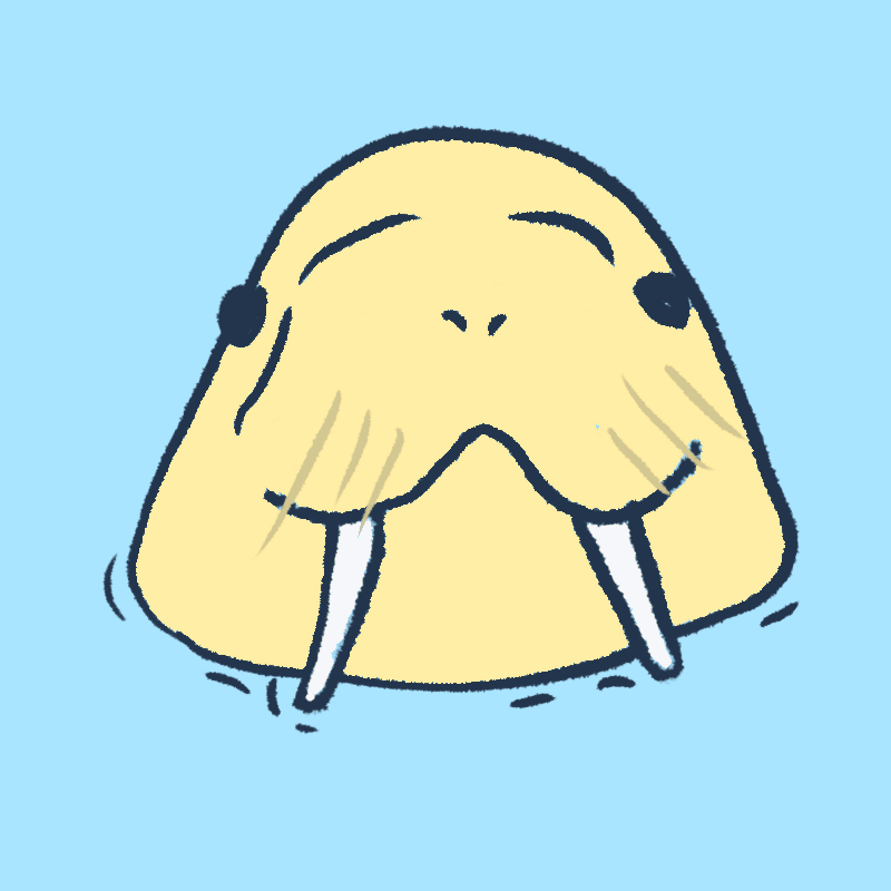 GIF of a walrus popping out of the water saying hi